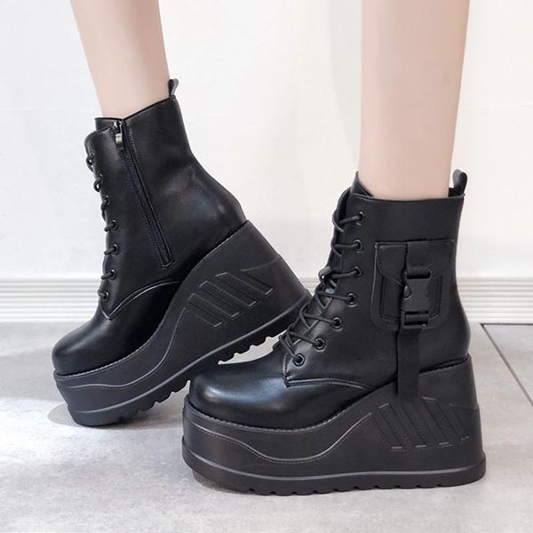 boots 2021 autumn fashion punk women wedges platform high heels winter round toe non-slip ankle plus size 43 shoes, Black
boots 2021 autumn fashion punk women wedges platform high heels winter round toe non-slip ankle plus size 43 shoes, Black