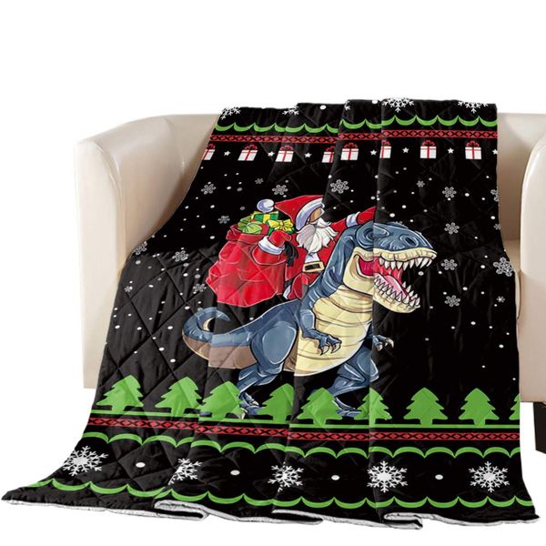 Down Alternative Reversible Comforter Cotton Fill Quilted Throw Blanket Dinosaur and Santa Claus Snowflakes Lightweight Soft
Down Alternative Reversible Comforter Cotton Fill Quilted Throw Blanket Dinosaur and Santa Claus Snowflakes Lightweight Soft