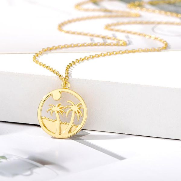 pendant necklaces tropical coconut tree necklace round palm gold color for women stainless steel collier boho holiday beach jewelry, Silver
pendant necklaces tropical coconut tree necklace round palm gold color for women stainless steel collier boho holiday beach jewelry, Silver