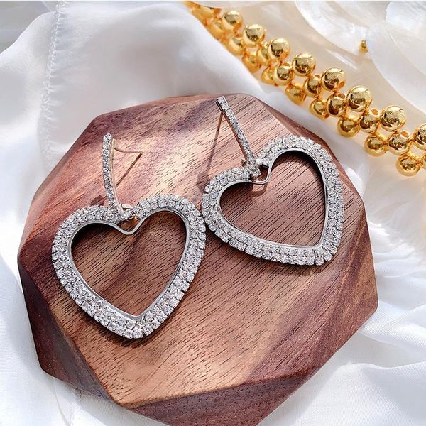 dangle & chandelier lism exaggerated fashion sparkling crystal big heart earrings for women bridal contracted joker long drop jewelry 2021, Silver
dangle & chandelier lism exaggerated fashion sparkling crystal big heart earrings for women bridal contracted joker long drop jewelry 2021, Silver