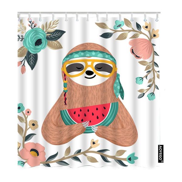 sloth shower curtain set cute hipster animal sloth eating watermelon with glasses flower leaf shower curtain 72x72 inch
sloth shower curtain set cute hipster animal sloth eating watermelon with glasses flower leaf shower curtain 72x72 inch