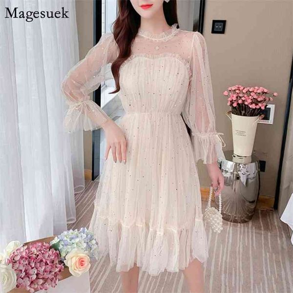 arrivals flare sleeve mesh dress women elegant voile sequin mid-calf long es for vestidos 12029 210512, Black;gray
arrivals flare sleeve mesh dress women elegant voile sequin mid-calf long es for vestidos 12029 210512, Black;gray
