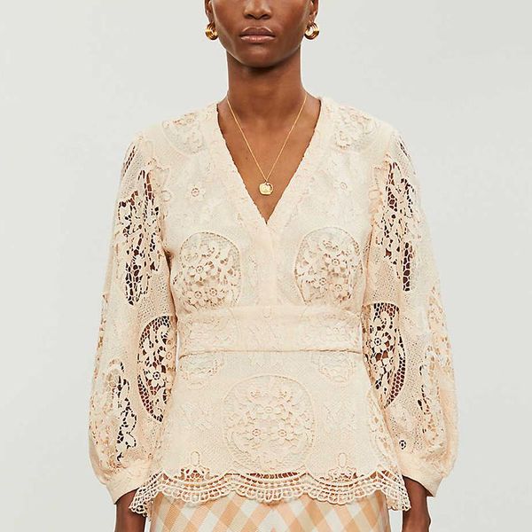 women's blouses & shirts patads french light luxury lace shirt spring summer bubble sleeve v-neck hollow out hook flower slim fit top, White
women's blouses & shirts patads french light luxury lace shirt spring summer bubble sleeve v-neck hollow out hook flower slim fit top, White