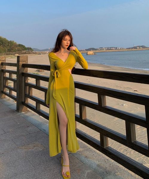 casual dresses deep v neck long sleeve for women 2021 bodycon yellow midi skirt beach dress night club outfits retro fashion, Black;gray
casual dresses deep v neck long sleeve for women 2021 bodycon yellow midi skirt beach dress night club outfits retro fashion, Black;gray