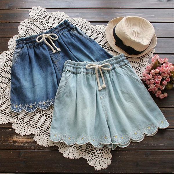 spring summer mori girl layer women short floral embroidery elastic waist pocket denim cowboy female vestido mini shorts u489, White;black
spring summer mori girl layer women short floral embroidery elastic waist pocket denim cowboy female vestido mini shorts u489, White;black