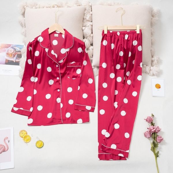 women's sleepwear lisacmvpnel dot print women pajama set ice silk soft touch long sleeve suit pyjamas 9q0x, Black;red
women's sleepwear lisacmvpnel dot print women pajama set ice silk soft touch long sleeve suit pyjamas 9q0x, Black;red