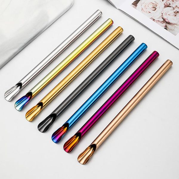 drinking straws smooth straw reusable spoon portable convenient stainless steel creative stirring durable kitchen supplies
drinking straws smooth straw reusable spoon portable convenient stainless steel creative stirring durable kitchen supplies