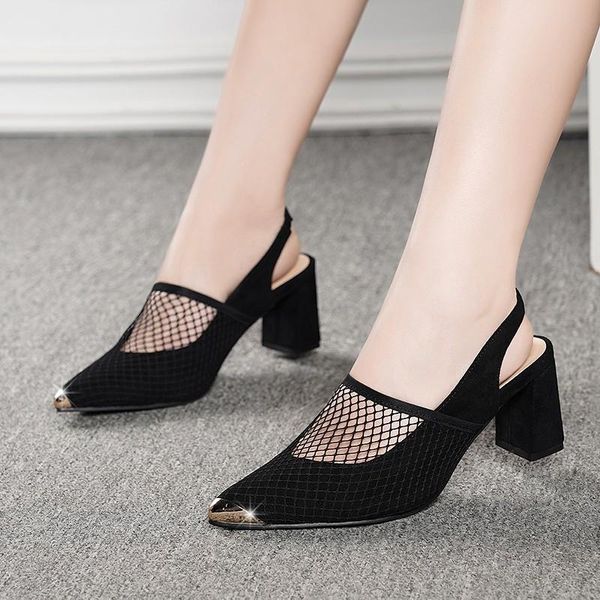 high heel women's shoes black tip breathable mesh sandals women thin heels zapatos mujer
high heel women's shoes black tip breathable mesh sandals women thin heels zapatos mujer