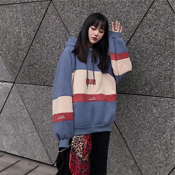 women's hoodies & sweatshirts autumn women warm soft stitching letter loose simple all-match korean style daily leisure pullovers for w, Black
women's hoodies & sweatshirts autumn women warm soft stitching letter loose simple all-match korean style daily leisure pullovers for w, Black