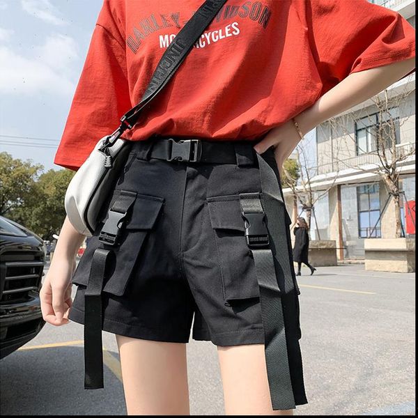 women shorts high waisted ladies summer fashion plus size streetwear casual cargo with belt pockets jogging, White;black
women shorts high waisted ladies summer fashion plus size streetwear casual cargo with belt pockets jogging, White;black
