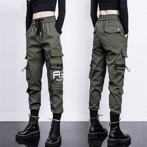 women high waist cargo pants fashion drawstring trousers ladies loose jogger pant plus size street trouser casual 211115, Black;white
women high waist cargo pants fashion drawstring trousers ladies loose jogger pant plus size street trouser casual 211115, Black;white