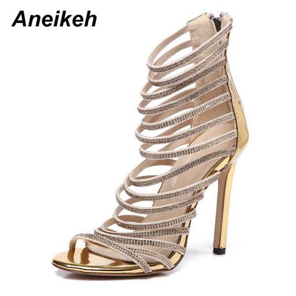 sandals aneikeh bling gold crystal thin strappy gladiator shoes stiletto heel wedding pumps rhinestone cage 220121, Black
sandals aneikeh bling gold crystal thin strappy gladiator shoes stiletto heel wedding pumps rhinestone cage 220121, Black
