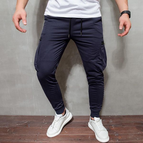 men's pants 2021 spring and autumn plain color sport trousers with large pockets small protruded side trim, Black
men's pants 2021 spring and autumn plain color sport trousers with large pockets small protruded side trim, Black