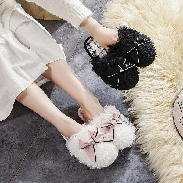 soft plush slippers 2021 winter ladies indoor non-slip cute bow fabric flat home furry fashion warm bedroom slip, Black
soft plush slippers 2021 winter ladies indoor non-slip cute bow fabric flat home furry fashion warm bedroom slip, Black