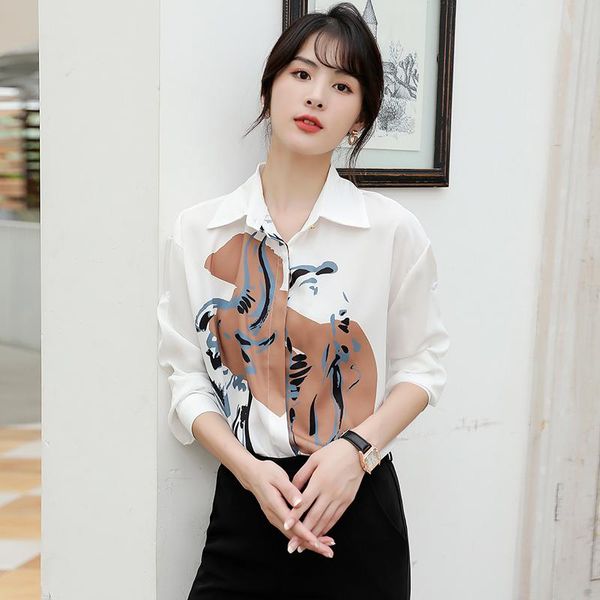 woman feminina women's vintage blouse fashion clothes 2021 spring autumn printed chiffon shirts female d0140 blouses &, White
woman feminina women's vintage blouse fashion clothes 2021 spring autumn printed chiffon shirts female d0140 blouses &, White