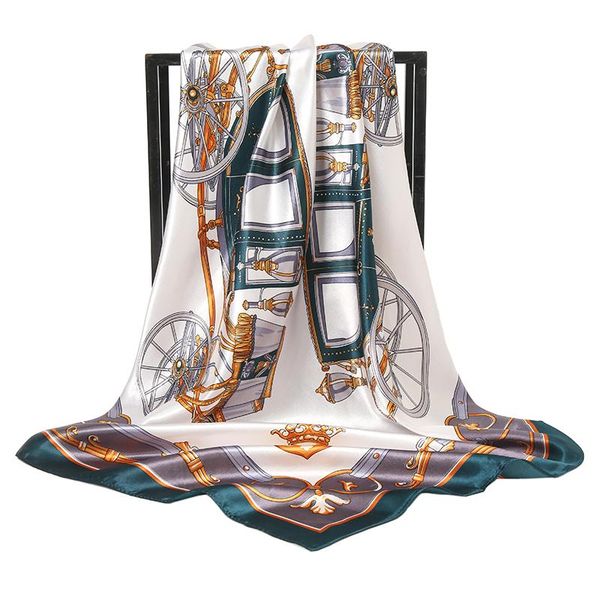 women imitation silk scarf square foulard neck scarves design printed head kerchief fashion girl carriage hair bandana 90cm, Blue;gray
women imitation silk scarf square foulard neck scarves design printed head kerchief fashion girl carriage hair bandana 90cm, Blue;gray