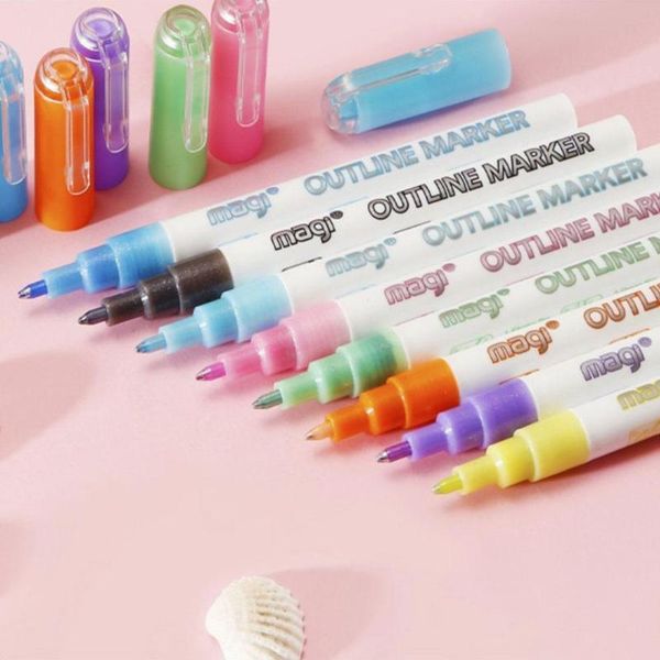 highlighters double-line outline pen colorful double line highlighter fluorescent multicolor hand student note candy marker colo m6g1, Black;red
highlighters double-line outline pen colorful double line highlighter fluorescent multicolor hand student note candy marker colo m6g1, Black;red