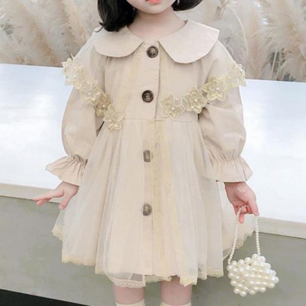 coat baby girl spring autumn mesh stitching trench kids cute princess lapel single breasted loose outwear, Blue;gray
coat baby girl spring autumn mesh stitching trench kids cute princess lapel single breasted loose outwear, Blue;gray