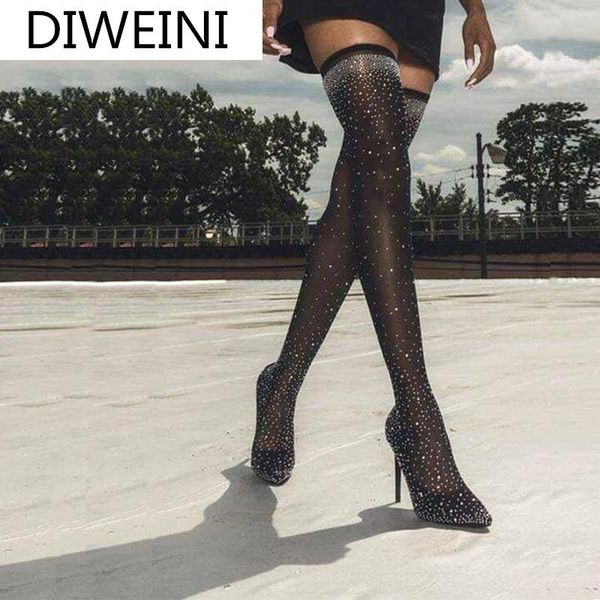 brand mesh net bling crystal women high heel shoes woman summer over the knee boot thin heels party sandals female dress, Black
brand mesh net bling crystal women high heel shoes woman summer over the knee boot thin heels party sandals female dress, Black