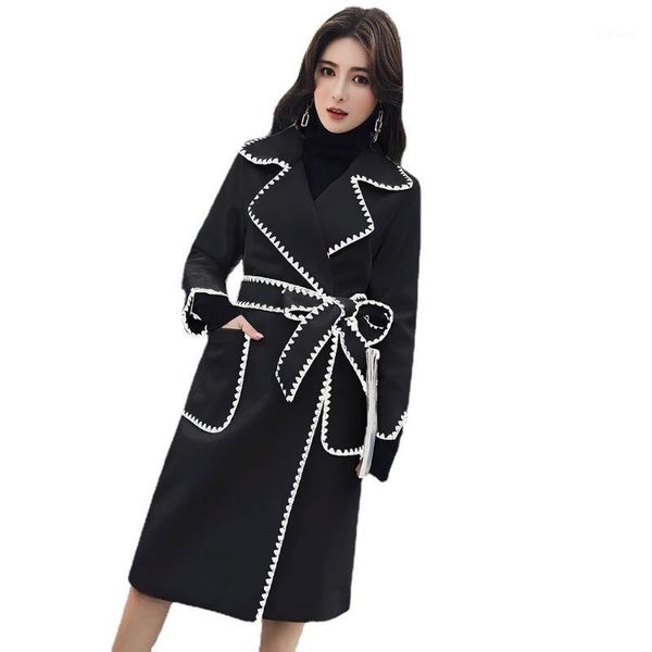 women's jackets women casual coat tailored collar wave line sash slim long sleeve female pockets winter warm, Black;brown
women's jackets women casual coat tailored collar wave line sash slim long sleeve female pockets winter warm, Black;brown