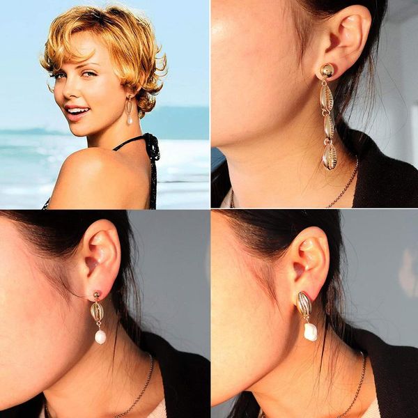 fashion gold beach shell starfish conch pearl drop dangle earrings design for women bohemian elegant summer ear jewelry gifts & chandelier, Silver
fashion gold beach shell starfish conch pearl drop dangle earrings design for women bohemian elegant summer ear jewelry gifts & chandelier, Silver