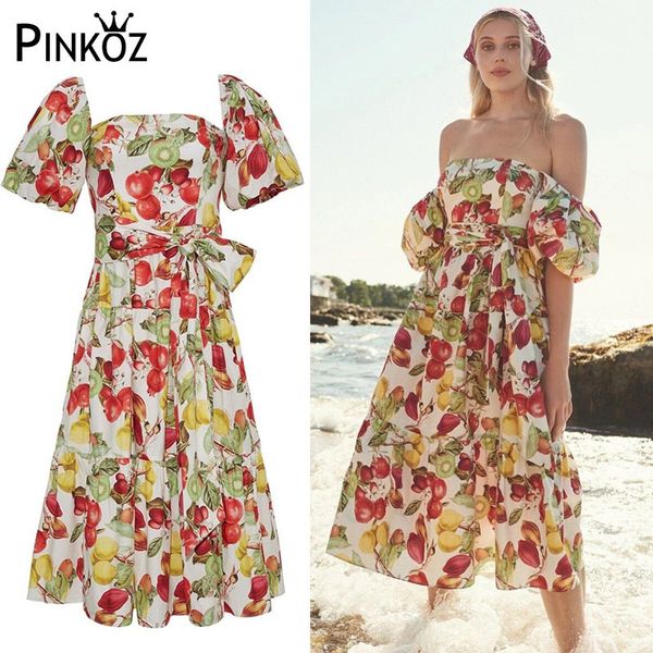 fruit flower printed puff sleeve summer holiday dresses for women luxury hit color female robe boho 210421, Black;gray
fruit flower printed puff sleeve summer holiday dresses for women luxury hit color female robe boho 210421, Black;gray