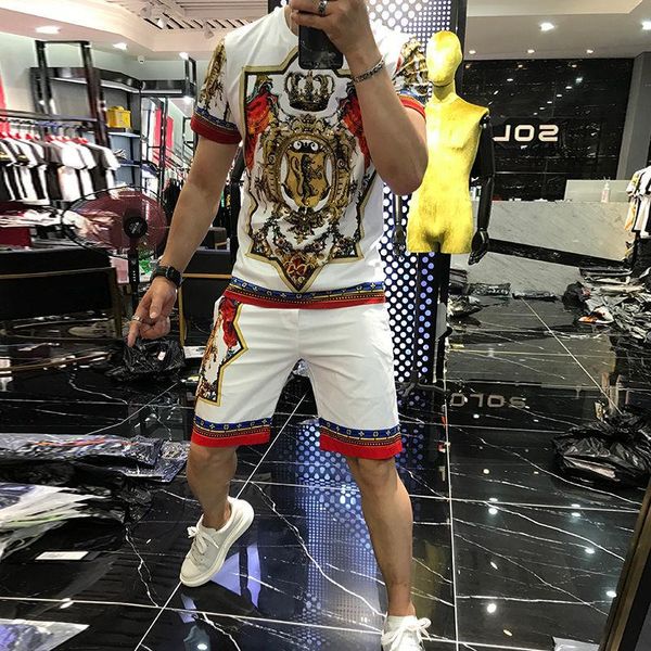 men's tracksuits summer outfits ice silk students korean fashion handsome spirit guy social short sleeve clothes set, Gray
men's tracksuits summer outfits ice silk students korean fashion handsome spirit guy social short sleeve clothes set, Gray