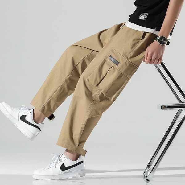 men's pants harajuku men cargo loose fit wide leg work trousers japan style streetwear big pockets lightweight, Black
men's pants harajuku men cargo loose fit wide leg work trousers japan style streetwear big pockets lightweight, Black