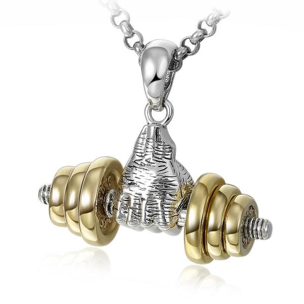 chains fashion fitness dumbbell pendant retro classic men's necklace jewelry gift, Silver
chains fashion fitness dumbbell pendant retro classic men's necklace jewelry gift, Silver
