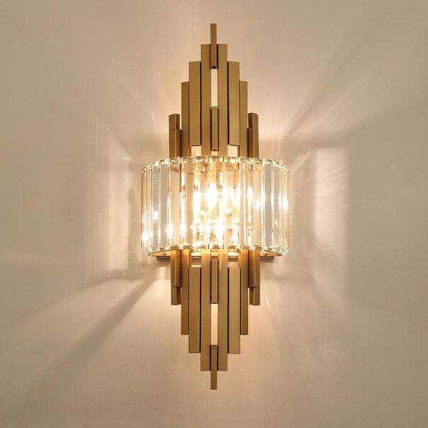 luxury living room wall sconce lighting gold polished steel crystal lamp creativity bedroom hallway led cristal lights
luxury living room wall sconce lighting gold polished steel crystal lamp creativity bedroom hallway led cristal lights