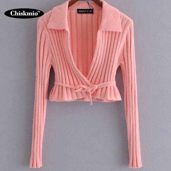 women's knits & tees spring lapel collar bandage knitted cardigan women clothing long sleeve cropped blouse ladies clothes solid casual, White
women's knits & tees spring lapel collar bandage knitted cardigan women clothing long sleeve cropped blouse ladies clothes solid casual, White