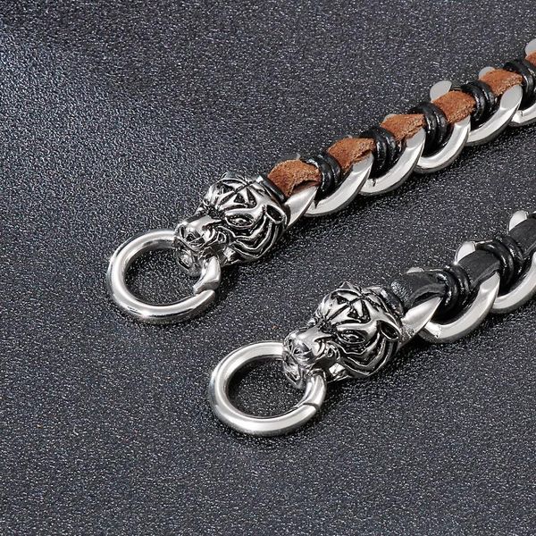 charm bracelets jewels store tiger head accessory bracelet vintage leather men's stainless steel for man js43899-d, Golden;silver
charm bracelets jewels store tiger head accessory bracelet vintage leather men's stainless steel for man js43899-d, Golden;silver
