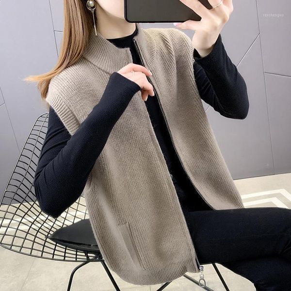 women's vests vest sweater spring 2021 korean loose knit bottomed shirt and autumn, Black;white
women's vests vest sweater spring 2021 korean loose knit bottomed shirt and autumn, Black;white