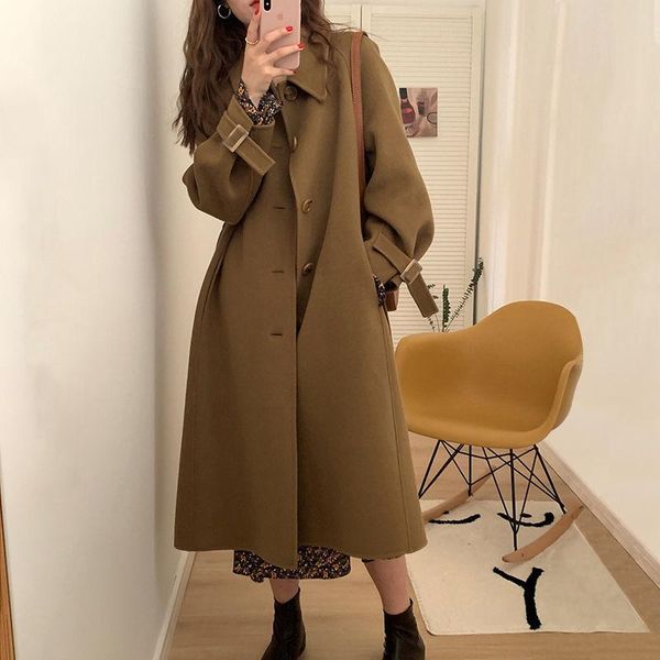 women's wool & blends jacket women coat autumn winter woolen overcoat for veste manteau femme, Black
women's wool & blends jacket women coat autumn winter woolen overcoat for veste manteau femme, Black