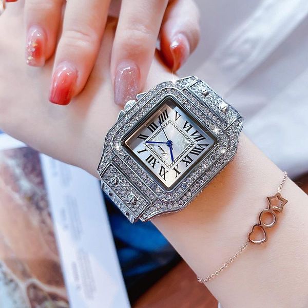 wristwatches 2021 brand diamond women watches fashion square ladies quartz watch bracelet big dial simple silver with box, Slivery;brown
wristwatches 2021 brand diamond women watches fashion square ladies quartz watch bracelet big dial simple silver with box, Slivery;brown