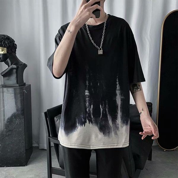 men's t-shirts super fire short-sleeved t-shirt fashionable and immortal clothes tee gradient ruffian handsome loose tshirt, White;black
men's t-shirts super fire short-sleeved t-shirt fashionable and immortal clothes tee gradient ruffian handsome loose tshirt, White;black