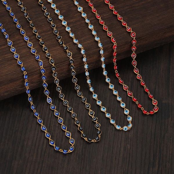 chains european and american harajuku style eyes clavicle chain color stitching necklace female stainless steel handmade bead jewelry, Silver
chains european and american harajuku style eyes clavicle chain color stitching necklace female stainless steel handmade bead jewelry, Silver
