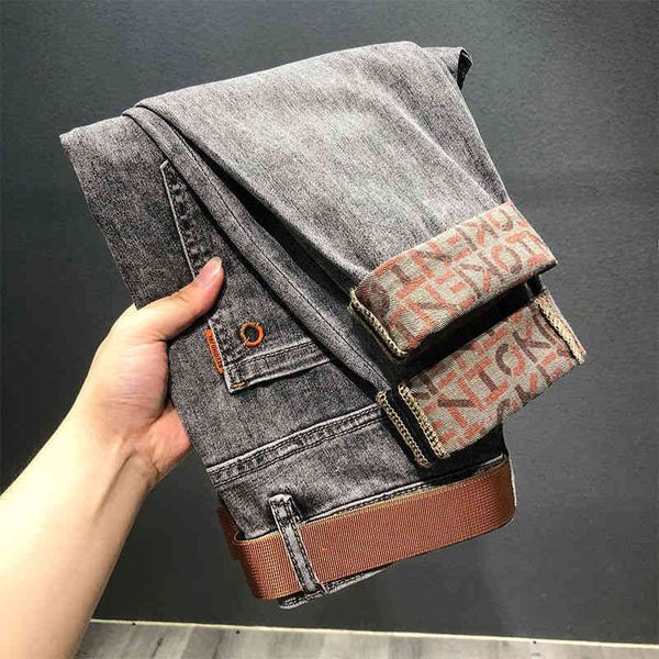 jeans men 2021 trendy brand autumn winter nine point smoke gray korean version elastic trend versatile long pants, Blue
jeans men 2021 trendy brand autumn winter nine point smoke gray korean version elastic trend versatile long pants, Blue