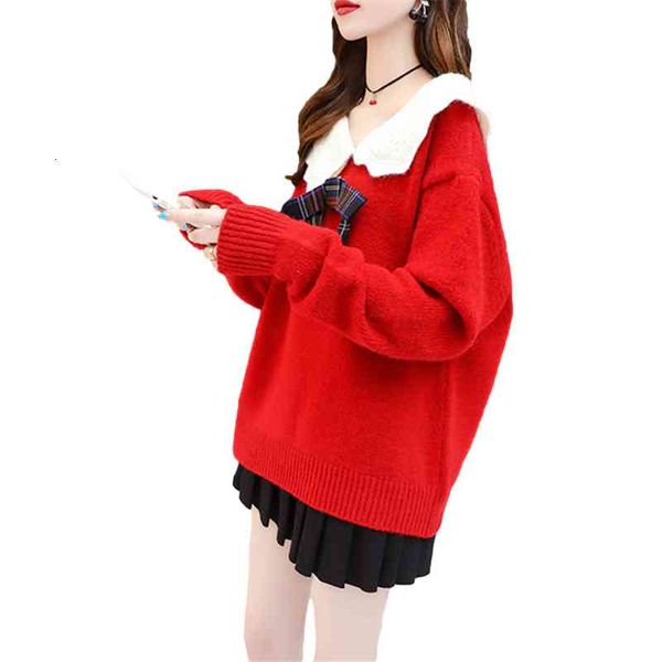 women's sweaters female knitted sweater with butterfly collar, casual women's clothes released for autumn and winter gmyc, White;black
women's sweaters female knitted sweater with butterfly collar, casual women's clothes released for autumn and winter gmyc, White;black