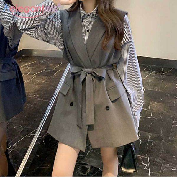 aelegantmis korean casual blazer vest women with belt chic loose sleeveless coat vintage office lady waistcoat plus size ol 210607, Black;white
aelegantmis korean casual blazer vest women with belt chic loose sleeveless coat vintage office lady waistcoat plus size ol 210607, Black;white