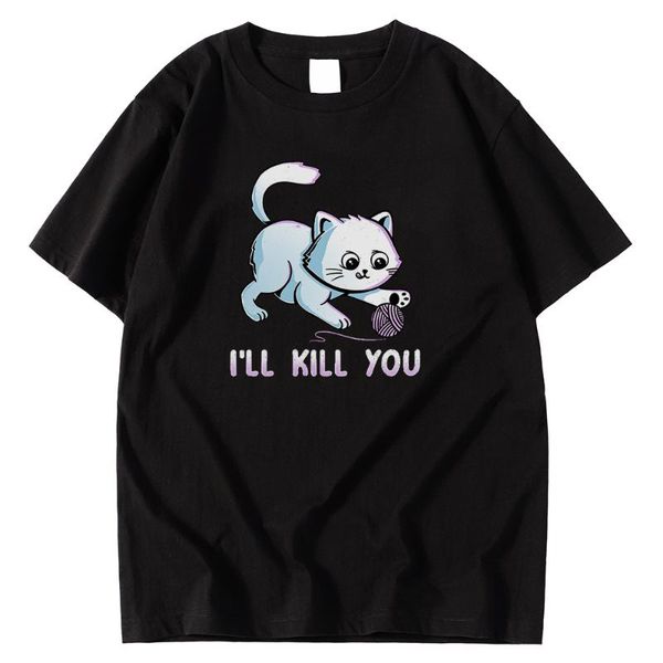 white cat play string casual cartoon print mens t-shirts round neck breathable loose tee-shirt fashion style men t-shirt men's, White;black
white cat play string casual cartoon print mens t-shirts round neck breathable loose tee-shirt fashion style men t-shirt men's, White;black