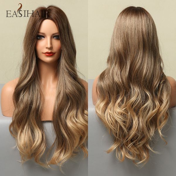 long medium brown ombre synthetic wig for women wavy wigs middle part natural soft hair wig cosplay heat resistant, Black
long medium brown ombre synthetic wig for women wavy wigs middle part natural soft hair wig cosplay heat resistant, Black