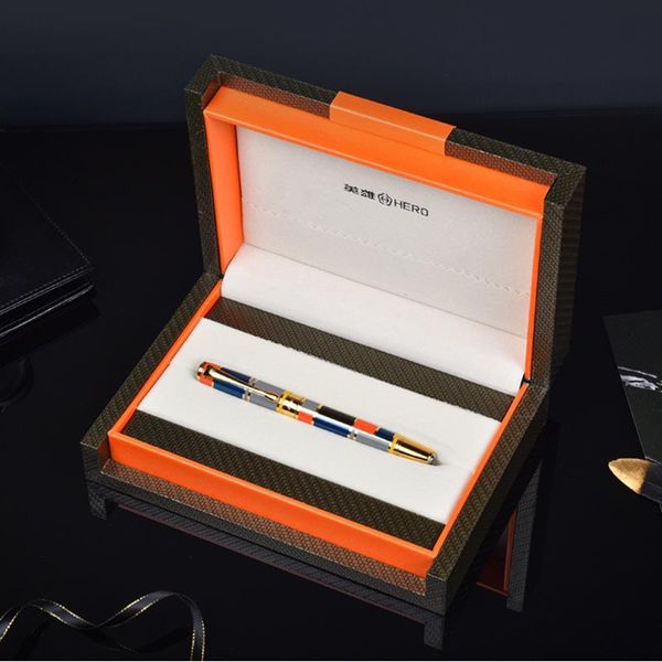 ballpoint pens luxury hero 767 roller ball pen with golden trim colored black 0.5mm ink smooth refill gift box graduate business office, Blue;orange
ballpoint pens luxury hero 767 roller ball pen with golden trim colored black 0.5mm ink smooth refill gift box graduate business office, Blue;orange
