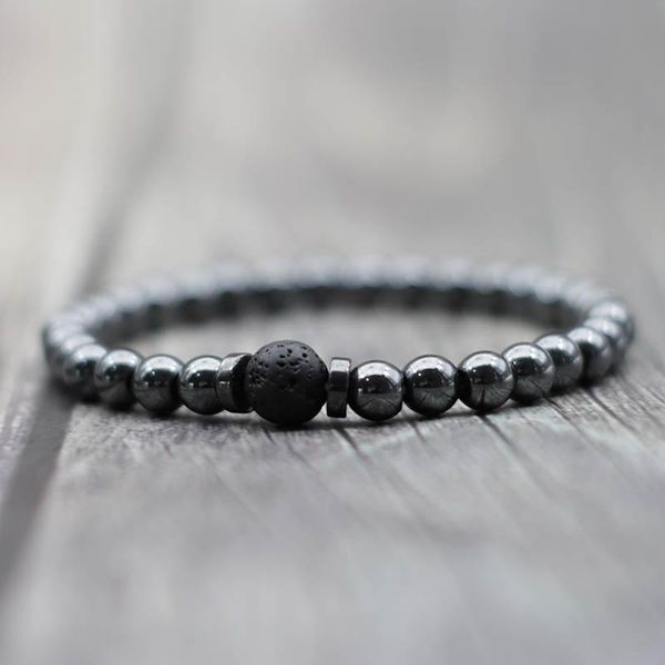 beaded, strands 6/8mm stone men bracelet natural tiger eye volcanic rock hematite luxury homme party jewelry accessories gift for him, Black 
beaded, strands 6/8mm stone men bracelet natural tiger eye volcanic rock hematite luxury homme party jewelry accessories gift for him, Black