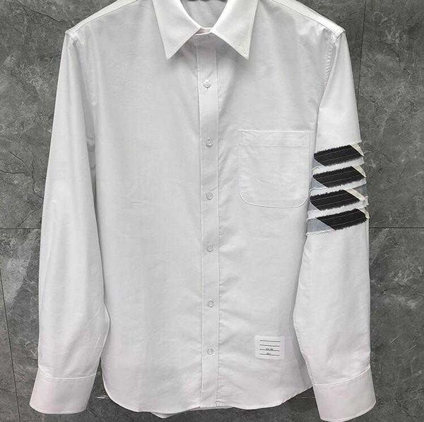 men's casual shirts 2021 fashion brand men slim white striped long sleeve shirt turn down collar oxford solid clothing, White;black
men's casual shirts 2021 fashion brand men slim white striped long sleeve shirt turn down collar oxford solid clothing, White;black