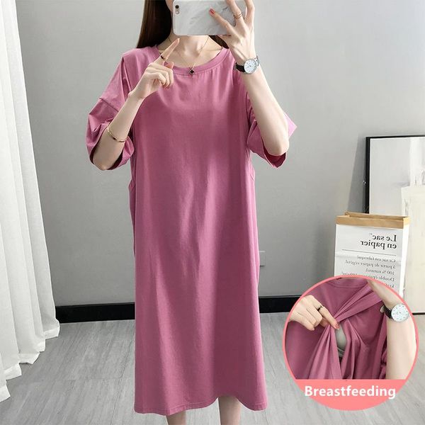 maternity dresses pure color breastfeeding t shirt dress mid-calf short sleeve cotton big size pregnant women clothes top, White
maternity dresses pure color breastfeeding t shirt dress mid-calf short sleeve cotton big size pregnant women clothes top, White