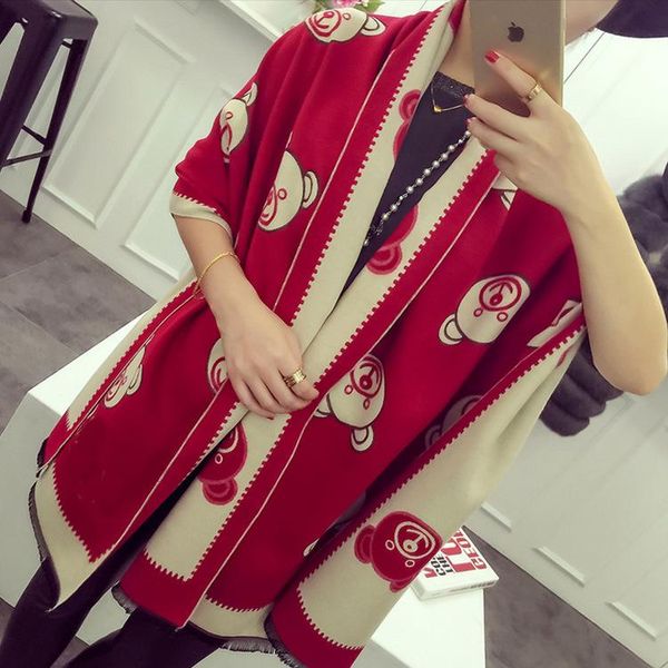 scarves korean version thickened long winter double-sided students imitation cashmere shawl tide r bear head pattern scarf woman, Blue;gray
scarves korean version thickened long winter double-sided students imitation cashmere shawl tide r bear head pattern scarf woman, Blue;gray