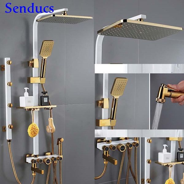 bathroom shower system senducs white gold mixer faucet rainfall head brass tap cold set sets
bathroom shower system senducs white gold mixer faucet rainfall head brass tap cold set sets