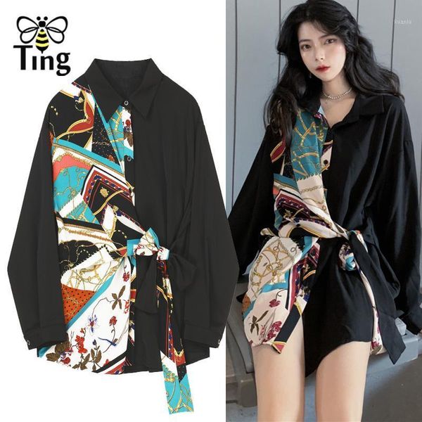women's blouses & shirts tingfly fashion chic half print patchwork women casual long blouse spring autumn loose plus size 4xl shirt str, White
women's blouses & shirts tingfly fashion chic half print patchwork women casual long blouse spring autumn loose plus size 4xl shirt str, White