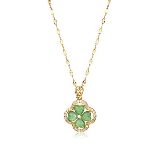 trend heart opal four-leaf necklace for women stainless steel lips chain gold-plated pendant with charms christmas gifts necklaces, Silver
trend heart opal four-leaf necklace for women stainless steel lips chain gold-plated pendant with charms christmas gifts necklaces, Silver